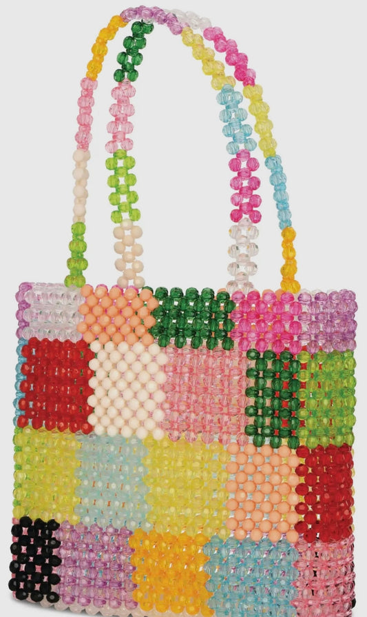 Color-Block Beaded Bag