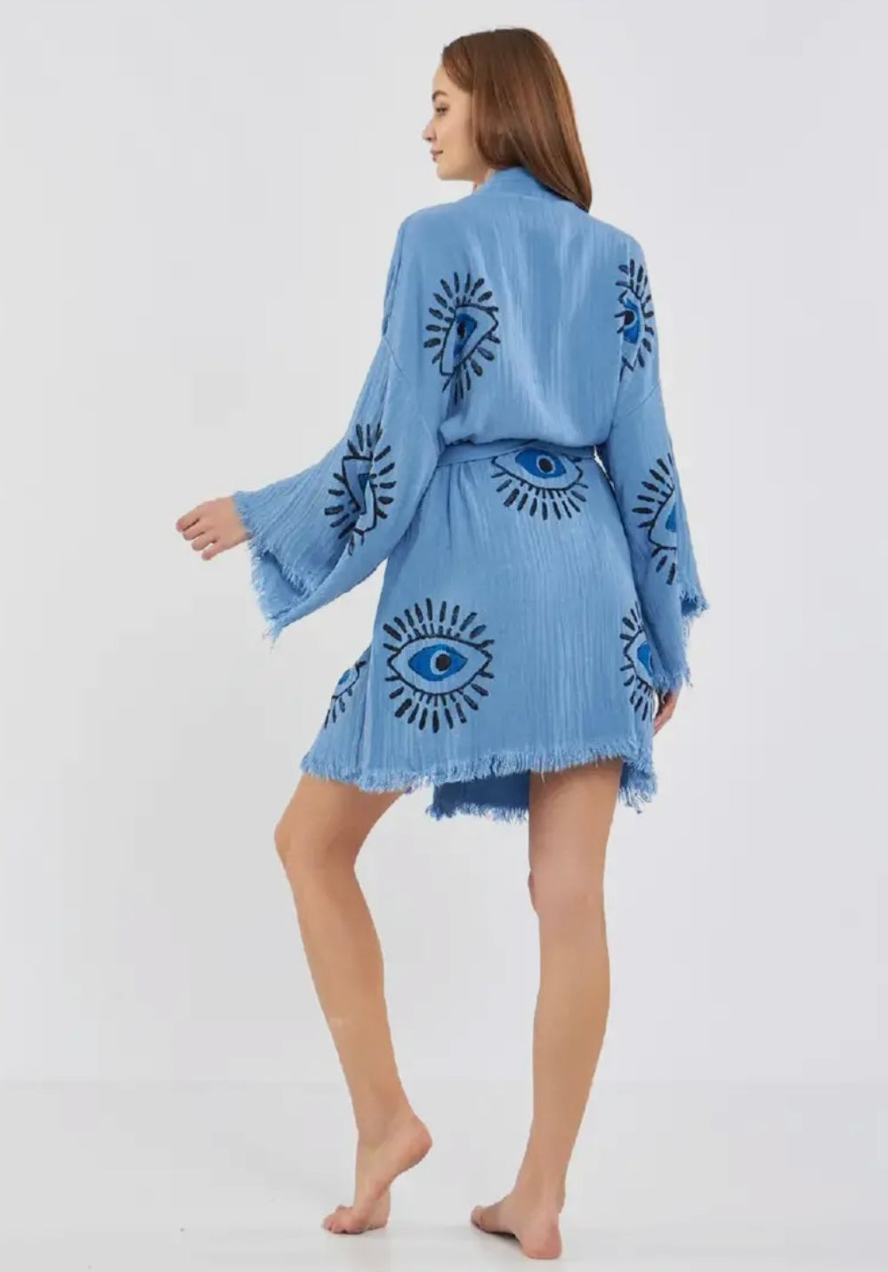 Blue Evil Eye Kimono