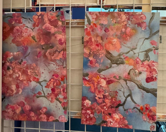 Cherry Blossom Diptych